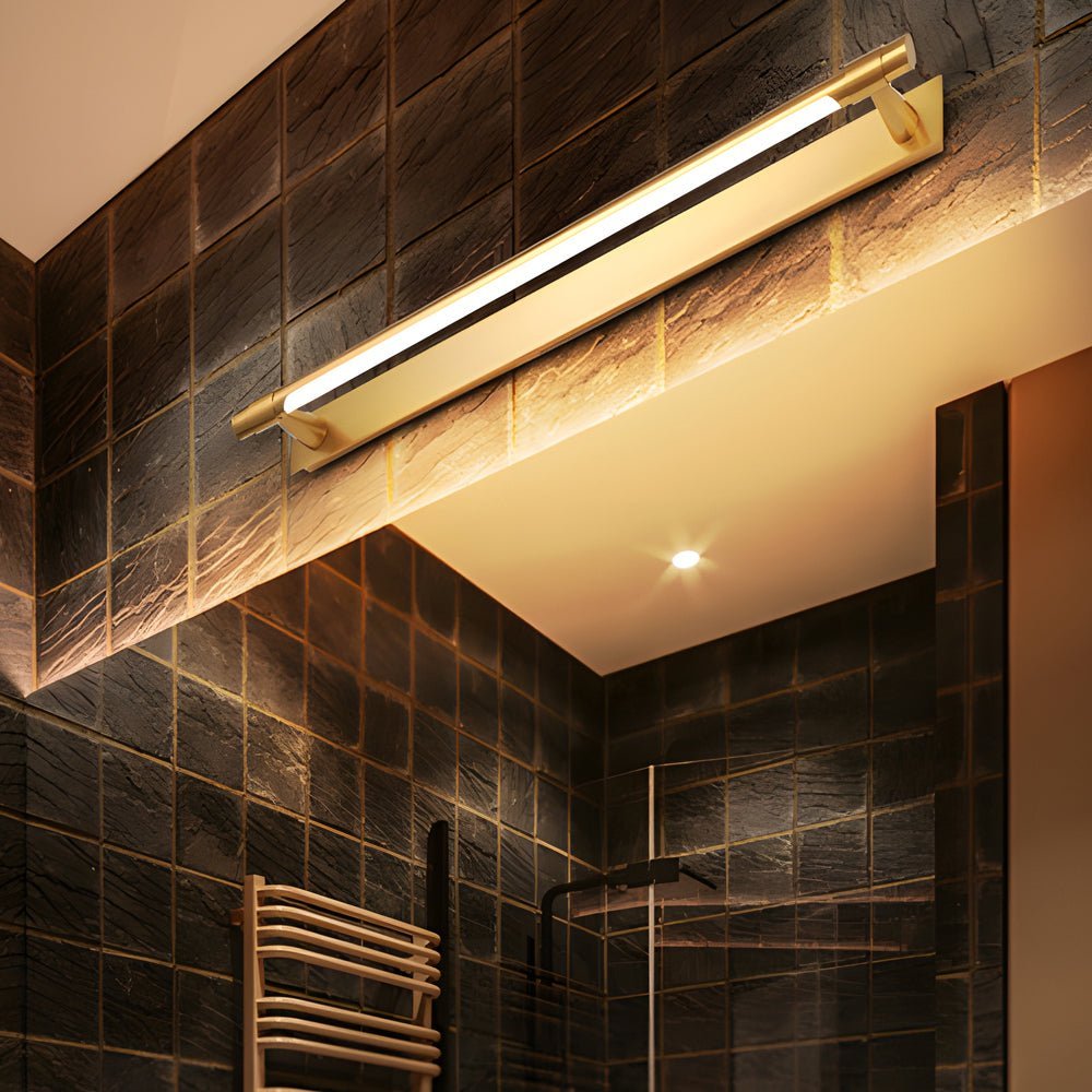Rotatable Flush-Mount Bathroom Vanity Light with Linear Bar