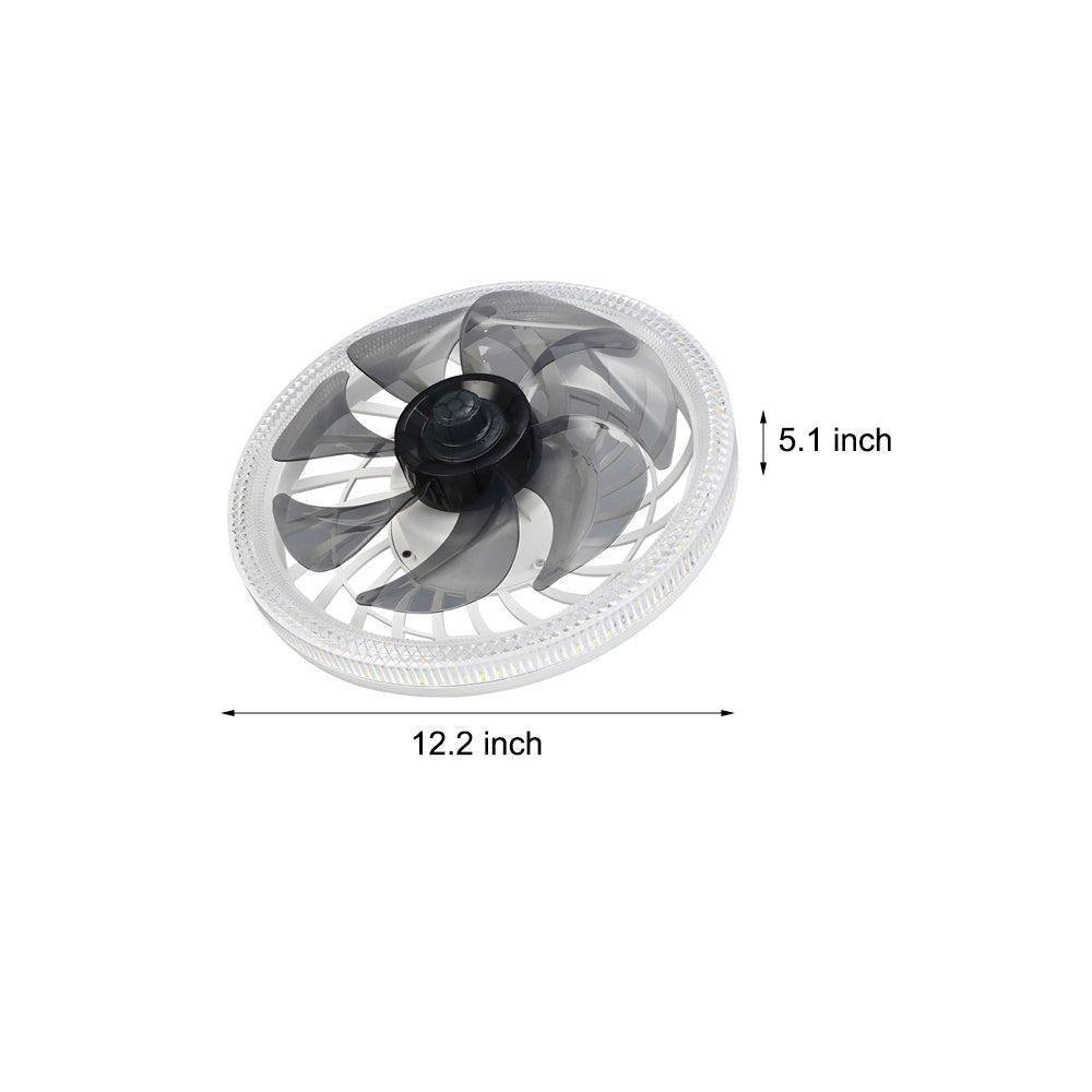 12.2" Low Profile LED Flush Mount Ceiling Fan with 7 Blades