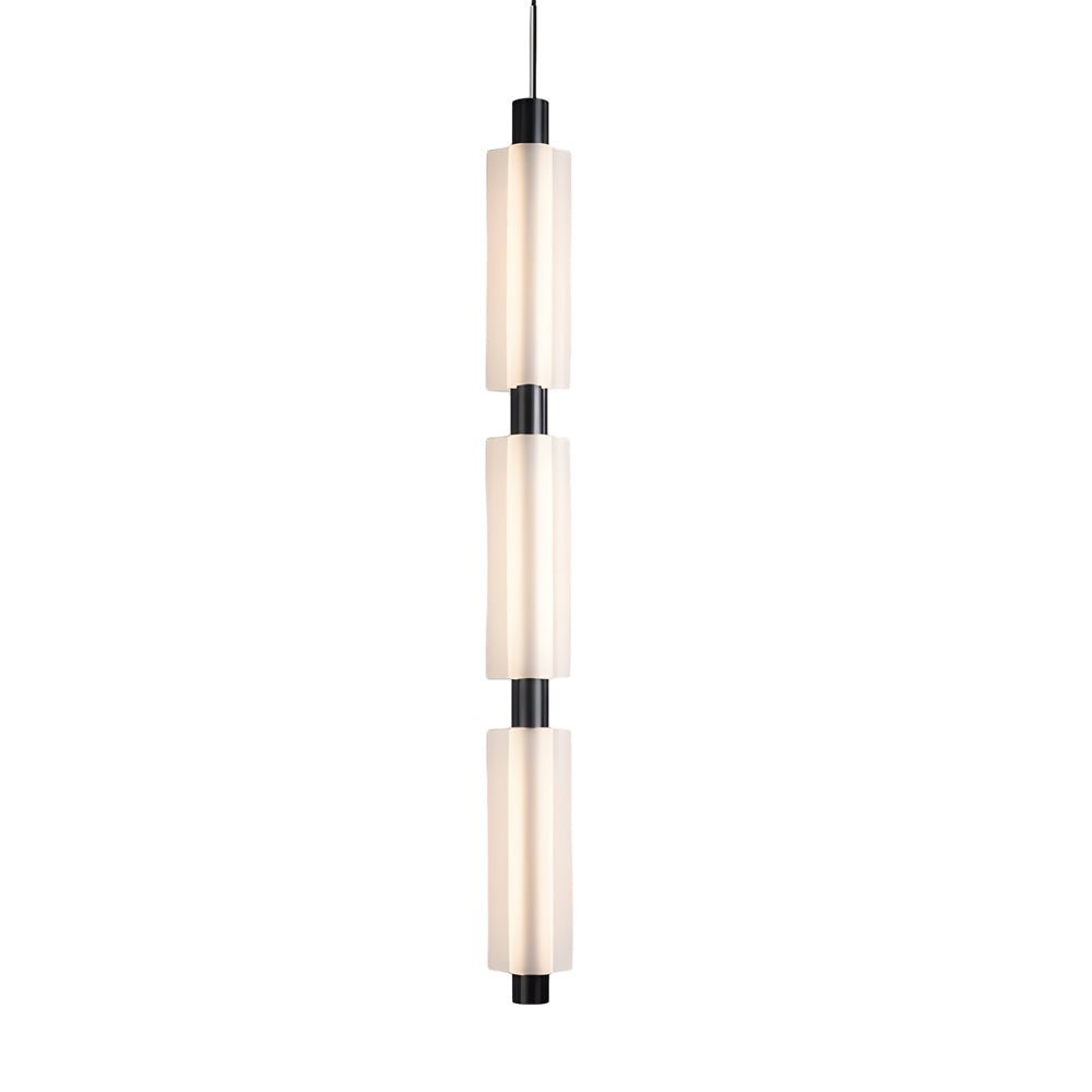 Modern Acrylic Cylinder Pendant Light - 1/2/3 Heads Gold Black