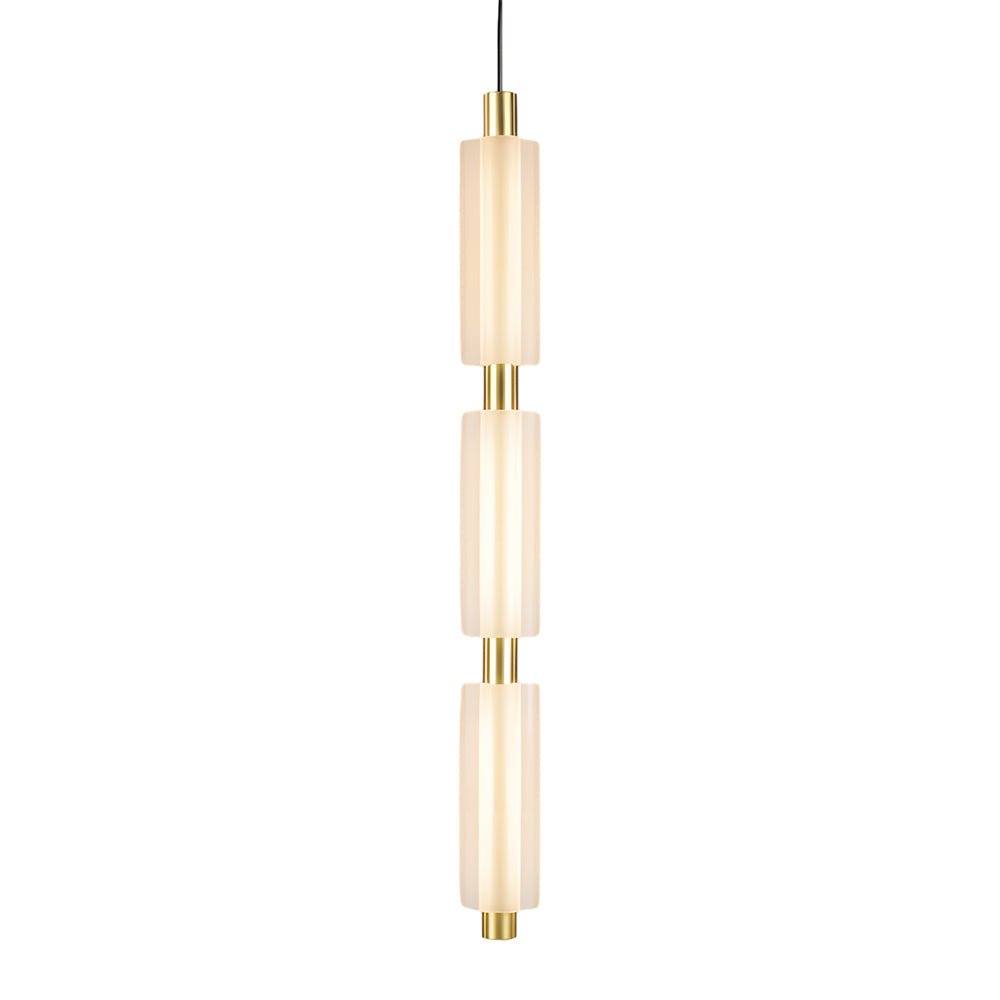 Modern Acrylic Cylinder Pendant Light - 1/2/3 Heads Gold Black