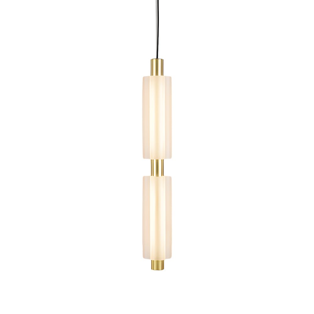 Modern Acrylic Cylinder Pendant Light - 1/2/3 Heads Gold Black