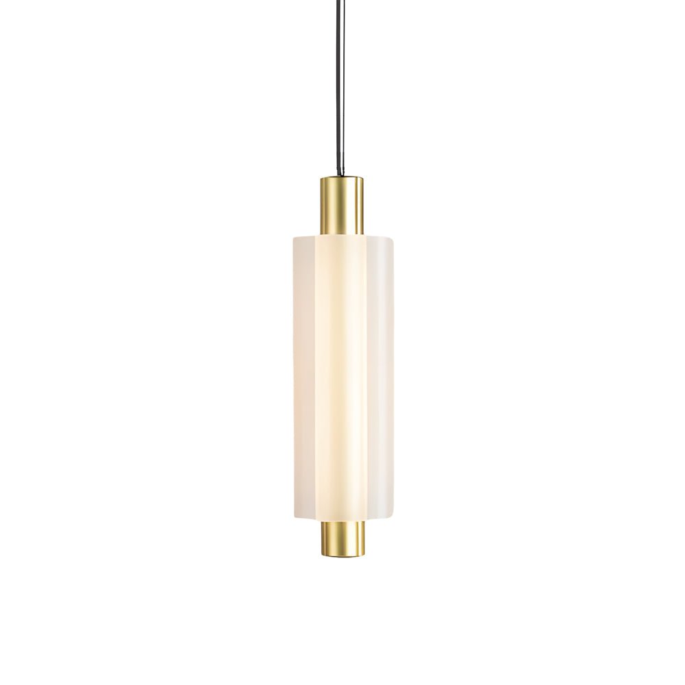 Modern Acrylic Cylinder Pendant Light - 1/2/3 Heads Gold Black