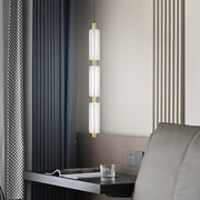 Modern Acrylic Cylinder Pendant Light - 1/2/3 Heads Gold Black