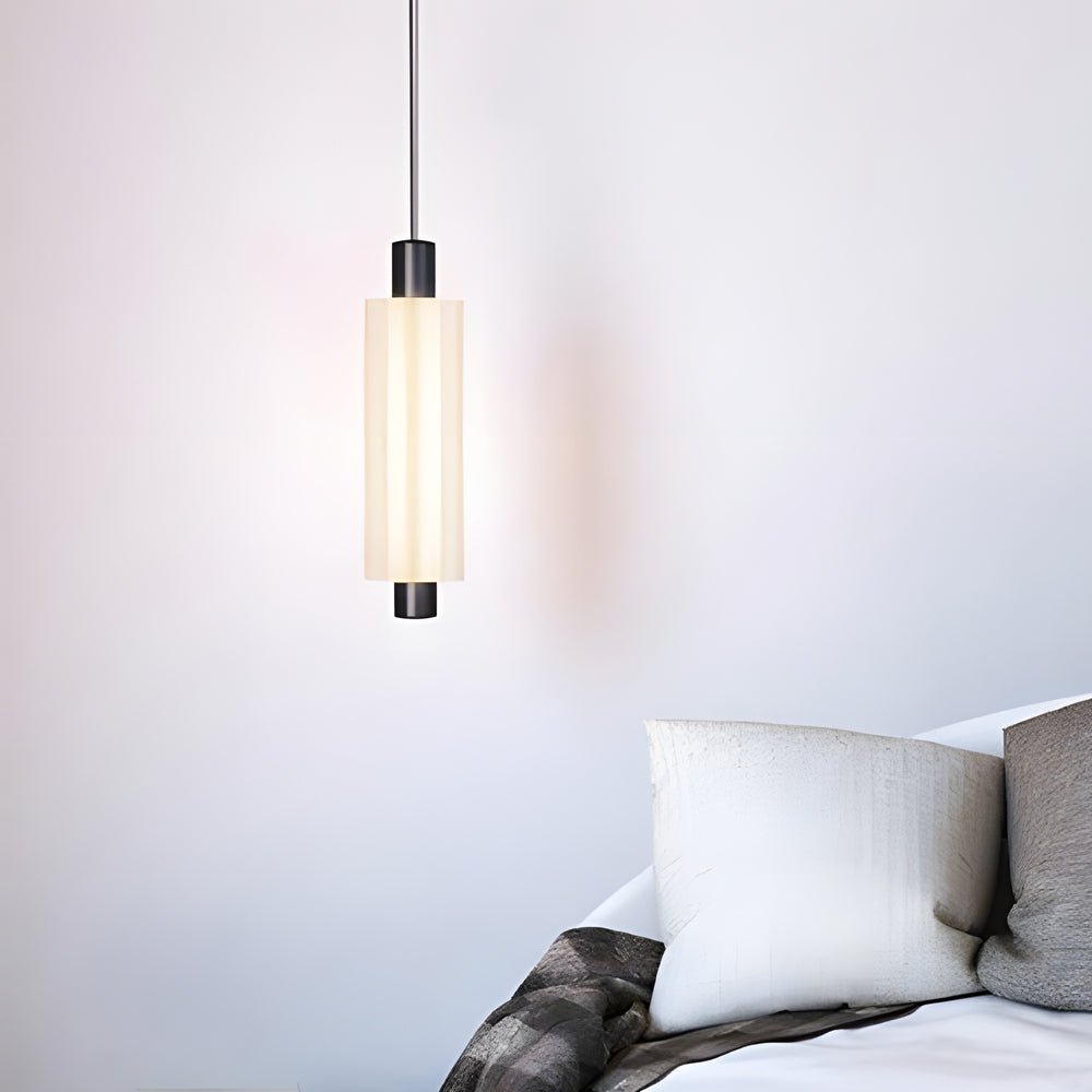 Modern Acrylic Cylinder Pendant Light - 1/2/3 Heads Gold Black