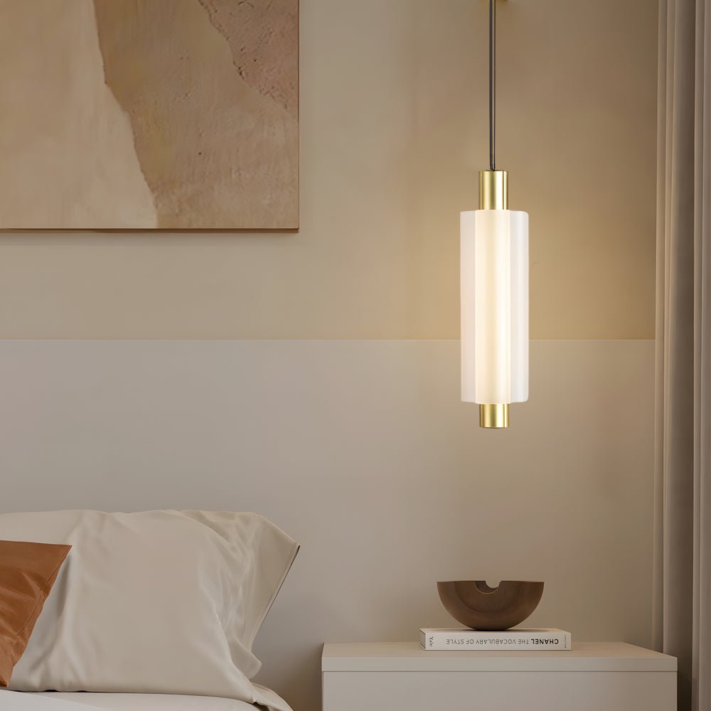 Modern Acrylic Cylinder Pendant Light - 1/2/3 Heads Gold Black