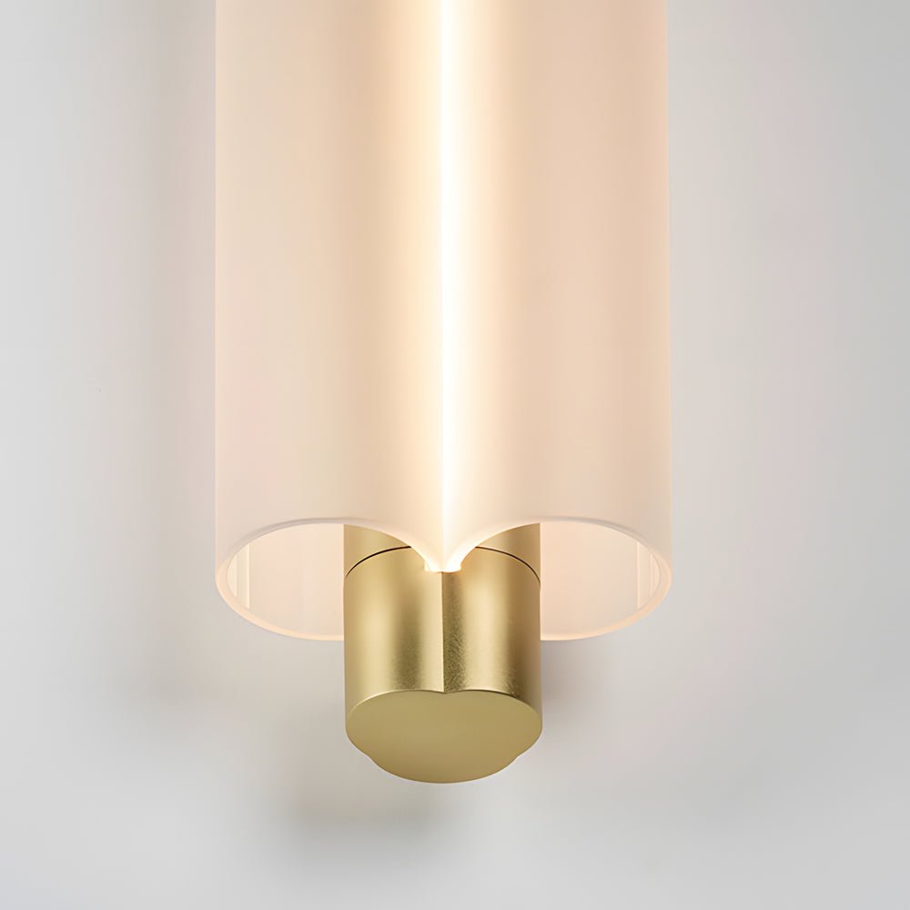 Modern Acrylic Cylinder Pendant Light - 1/2/3 Heads Gold Black
