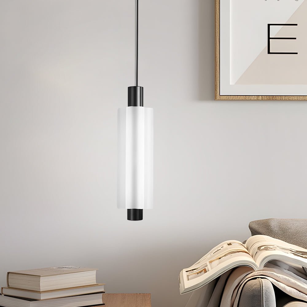 Modern Acrylic Cylinder Pendant Light - 1/2/3 Heads Gold Black