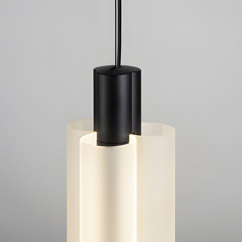 Modern Acrylic Cylinder Pendant Light - 1/2/3 Heads Gold Black