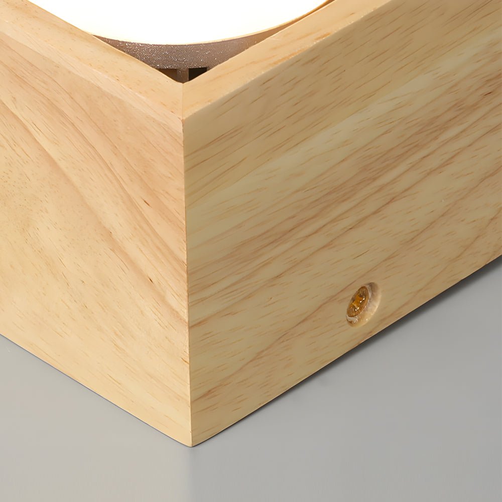 Square Wood Cube Spotlight LED Flush Mount Light - 1/2/4-Light