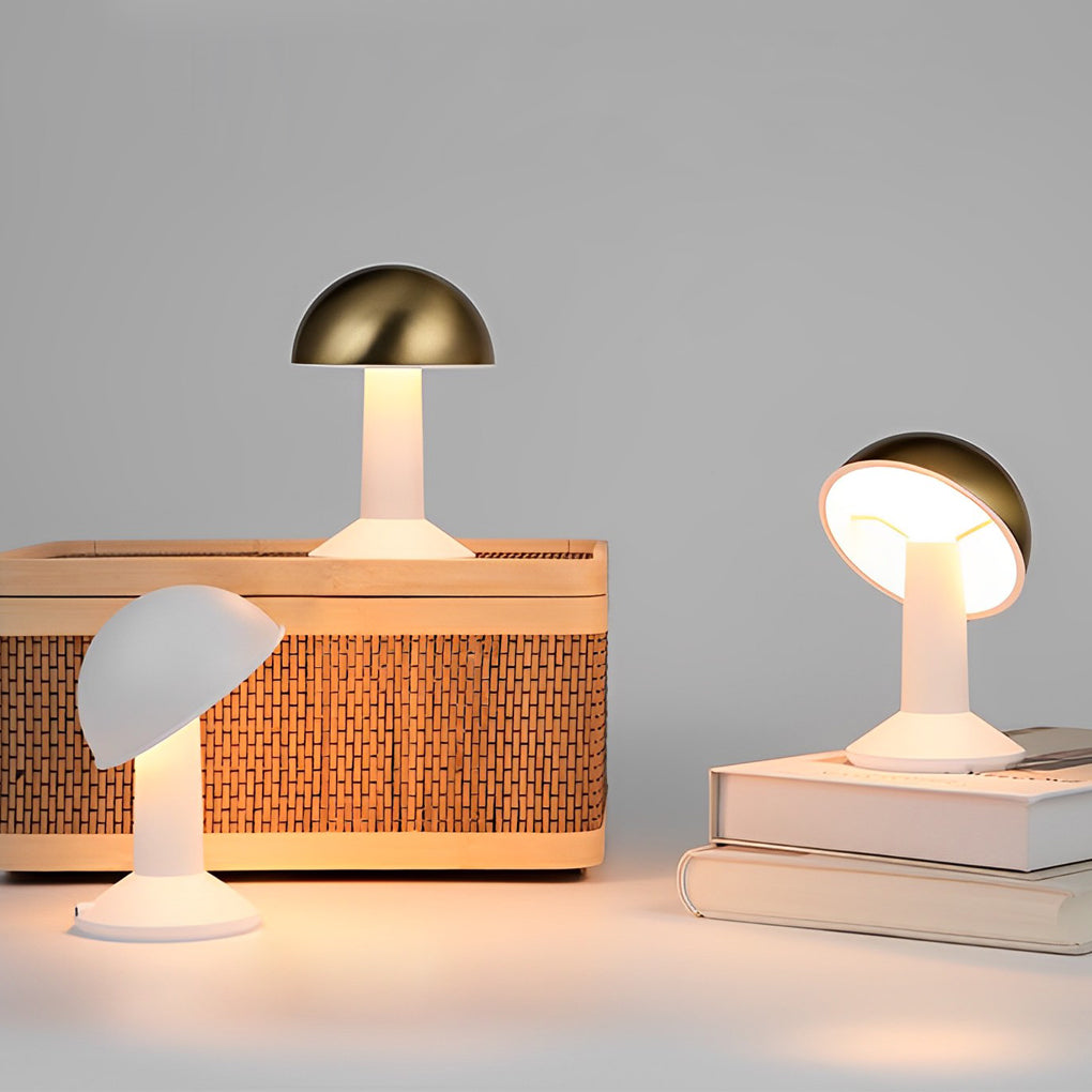 Cordless Touch Control Tiltable Mushroom Table Lamp
