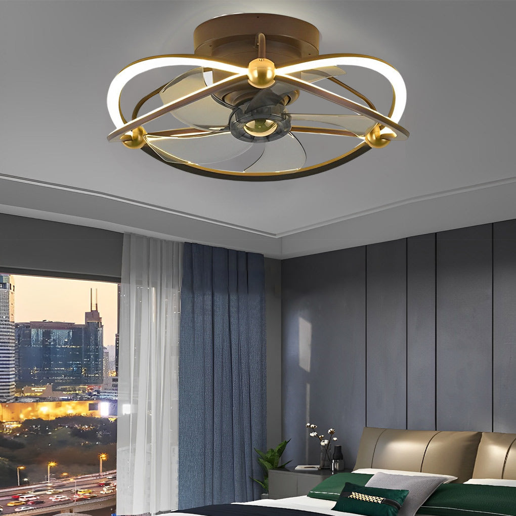 Modern Bladeless Ceiling Fan Light with Remote & Stepless Dimming