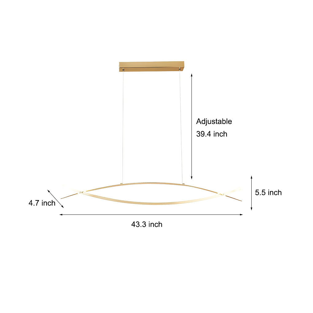 Modern Linear LED Pendant Light with Stepless Dimming