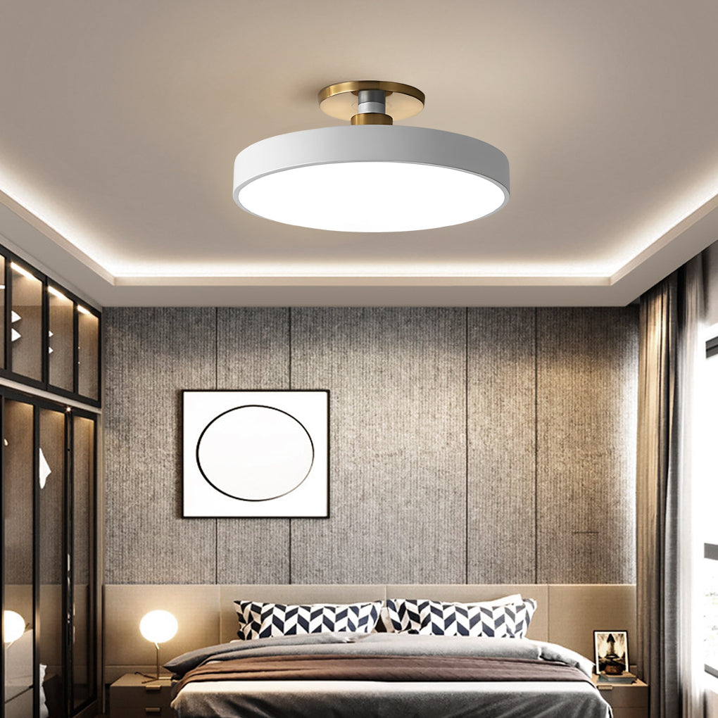Modern Circular LED Semi-Flush Mount Ceiling Light