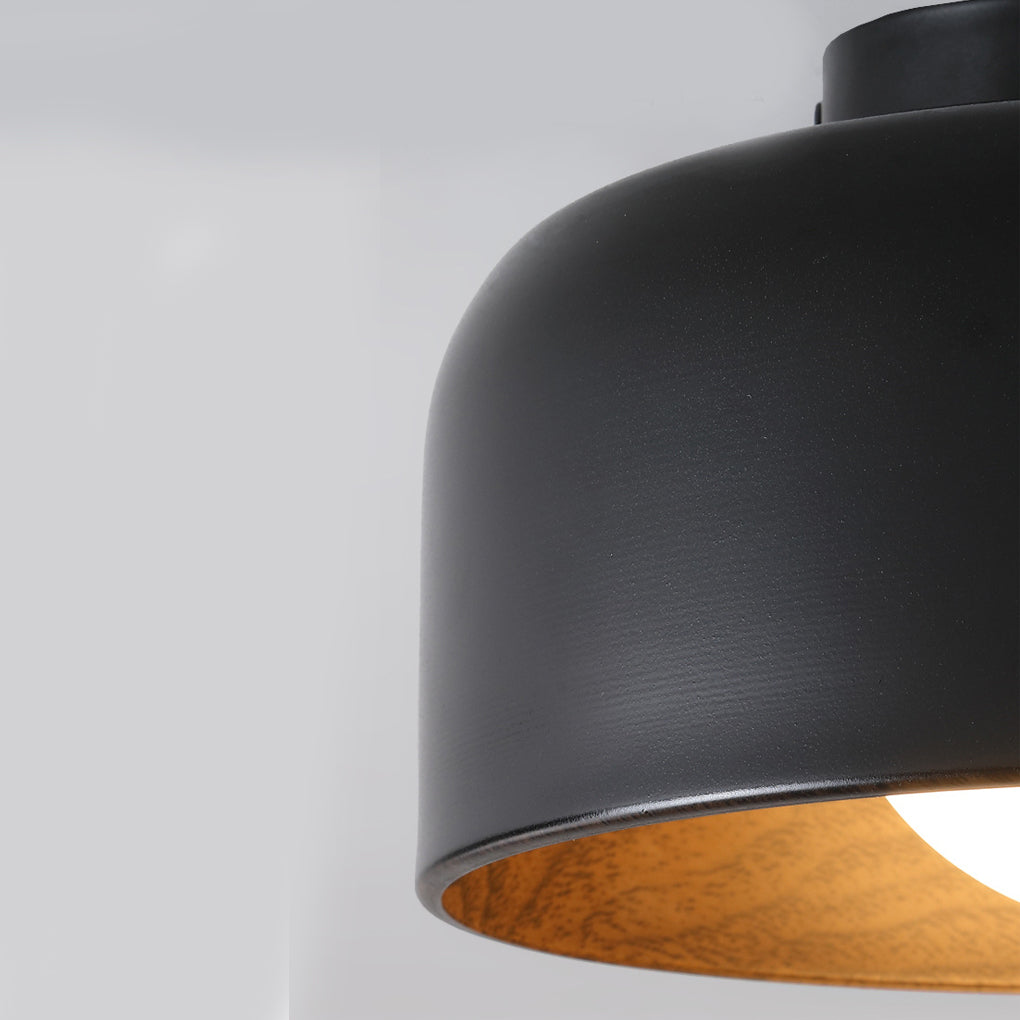 Modern Bowl LED Ceiling Light | Glass & Iron Flush Mount