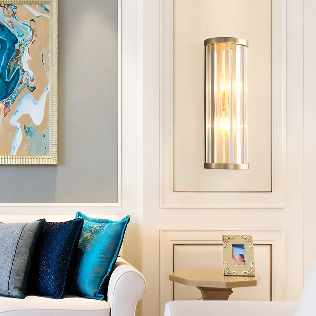 Crystal Wall Sconce with Warm Light – Gold Hardware Finish