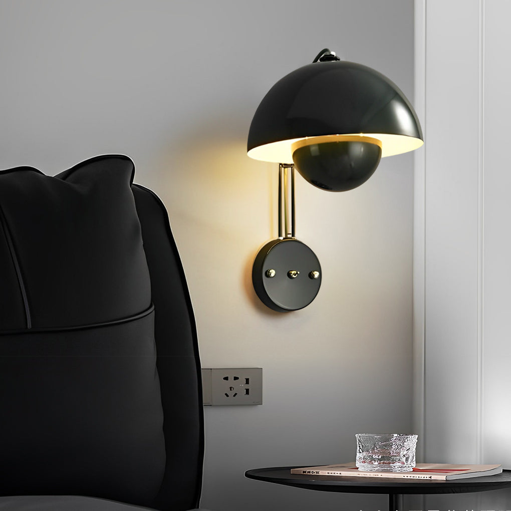 Modern Circular Wall Sconce with Three-Step Dimming - Iron Finish