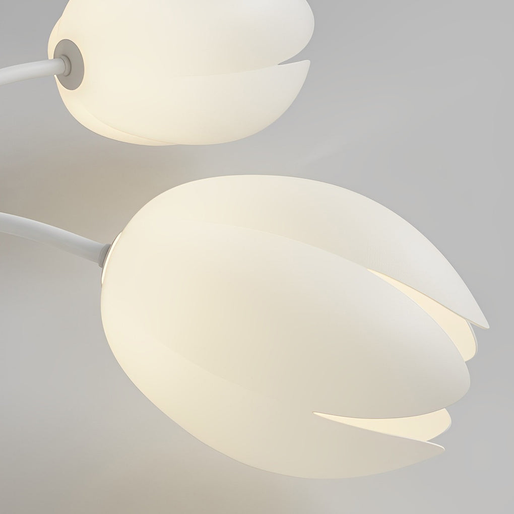 White Tulip Flower Chandelier Modern Minimalist Ceiling Light