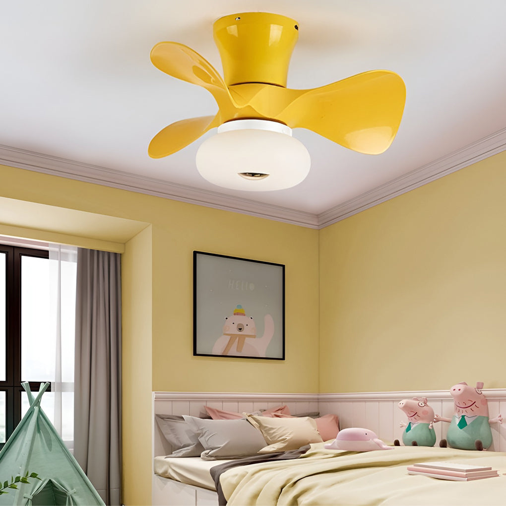 Modern LED Ceiling Fan Light with Remote & 3-Step Dimming