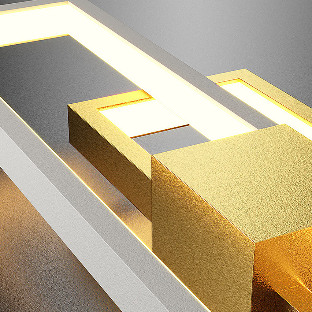 Modern Rectangular LED Wall Sconce with Three-Color Lighting