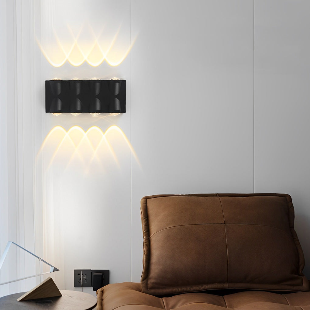 Modern Waterproof LED Wall Sconce Up Down Light Black