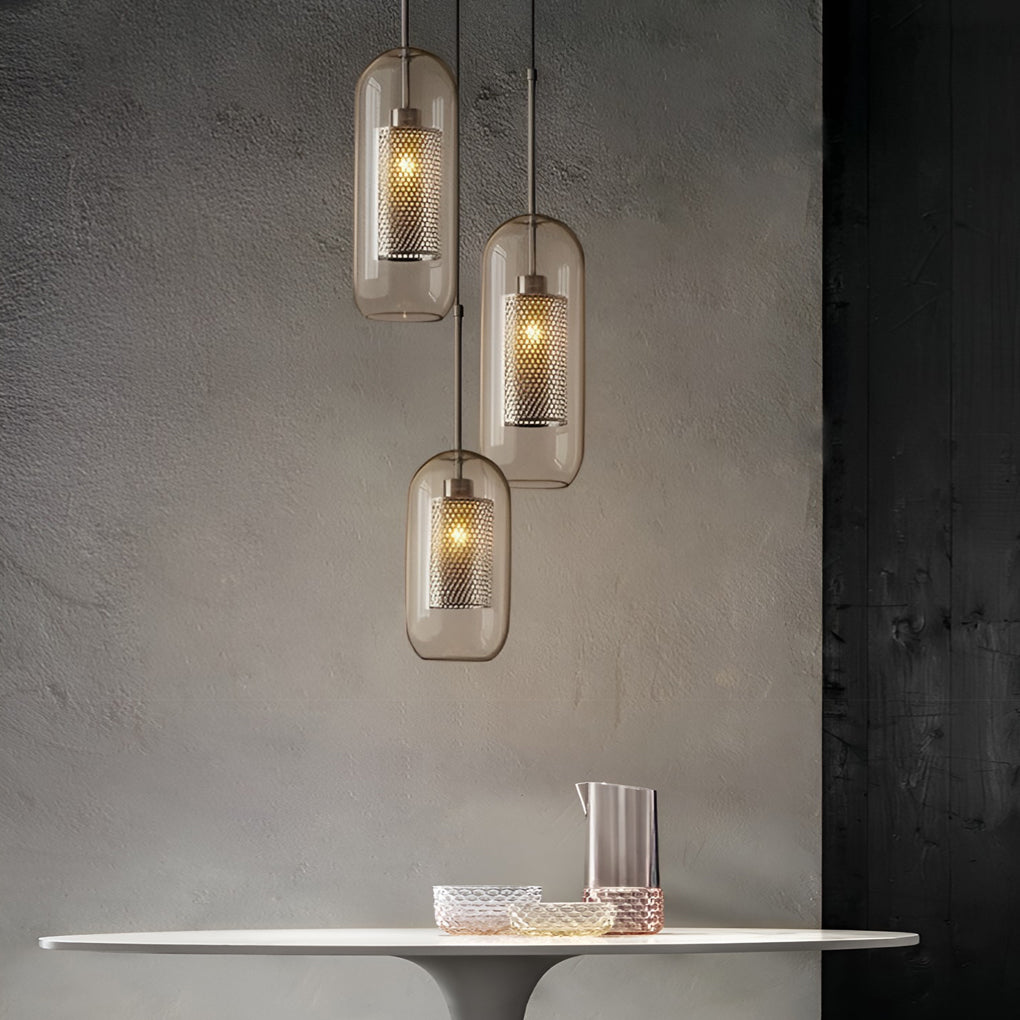 Modern Glass LED Pendant Light Industrial Kitchen Island Ceiling