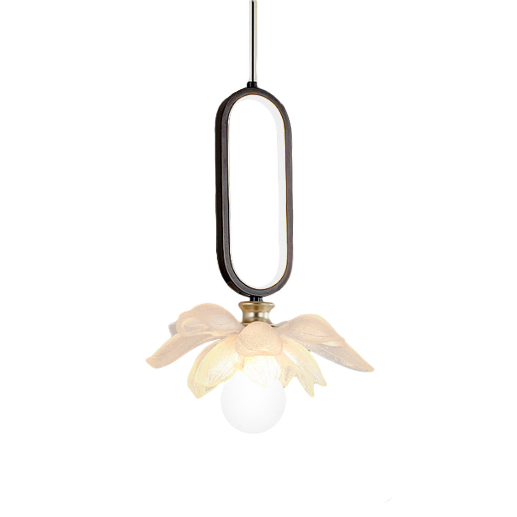 Lotus Flower Modern Pendant Light with LED Ring Design