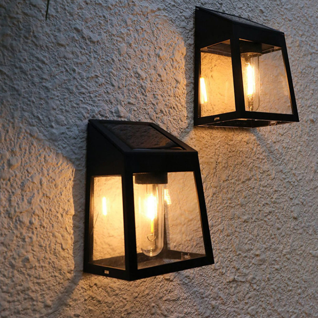 Solar Motion Sensor Wall Lantern with Tungsten Bulb