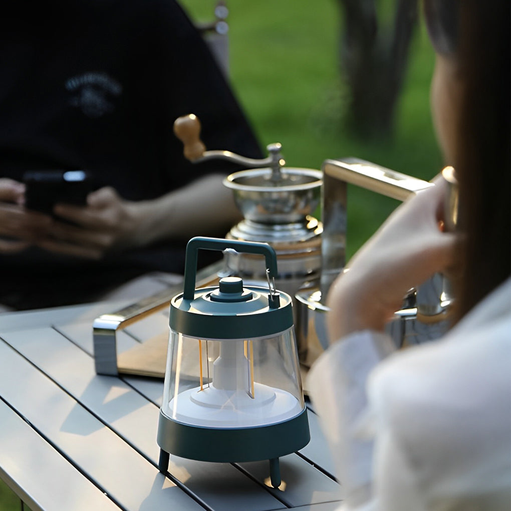 Rechargeable LED Outdoor Camping Lantern with Power Bank - Green