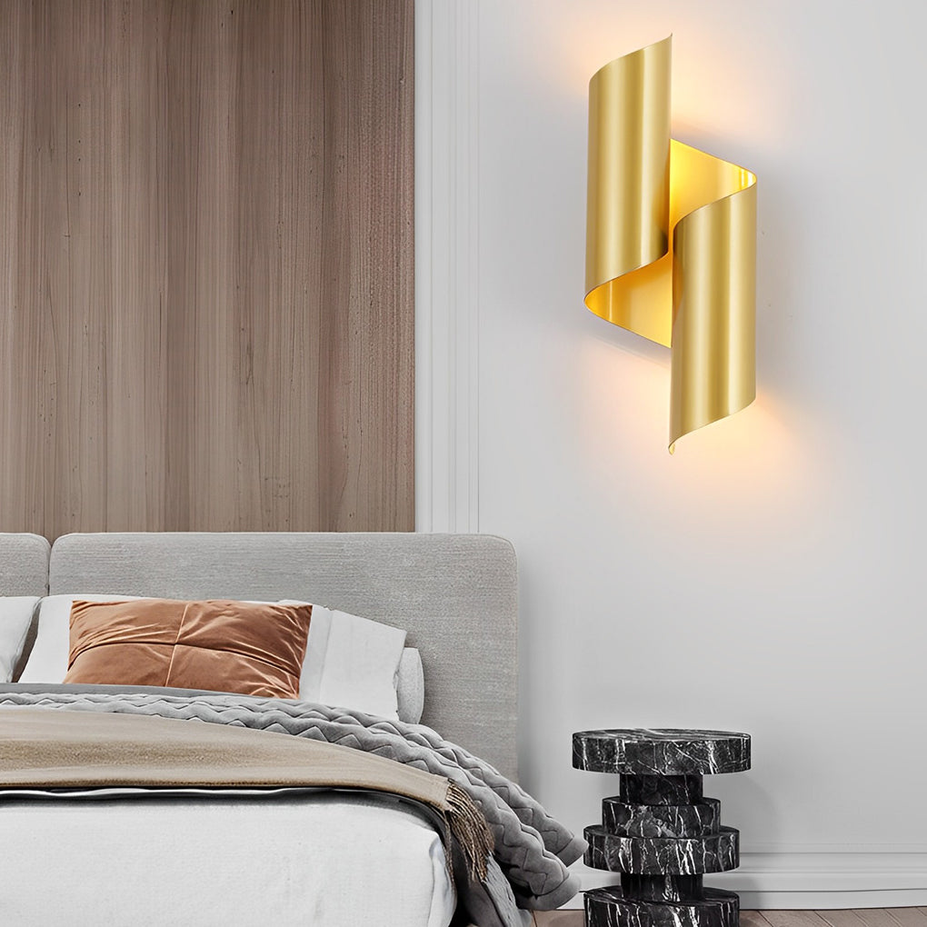 Geometric Up Down Wall Sconce Set - Modern Metal Lighting (2pcs)