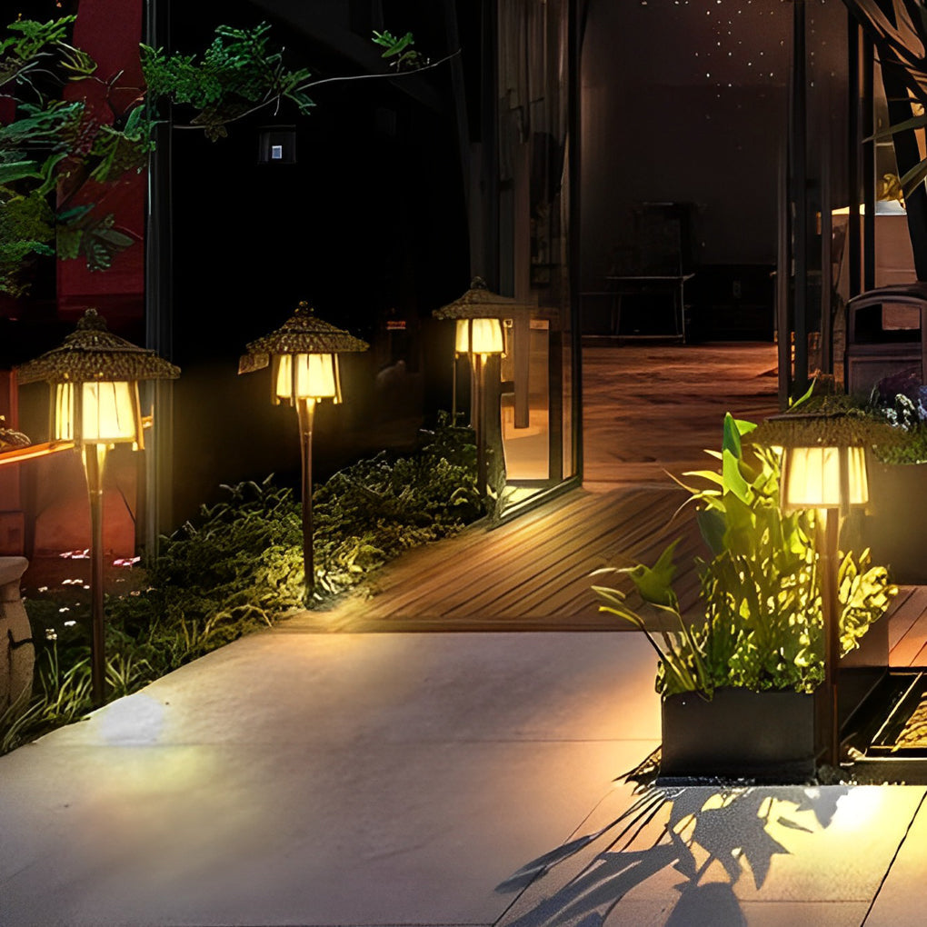 Bamboo Branch Pattern Lantern Outdoor Hanging & Post Light