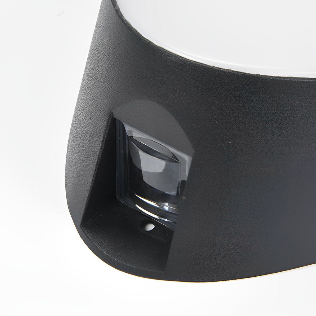 Modern Black Aluminum Outdoor Wall Sconce with LED Light