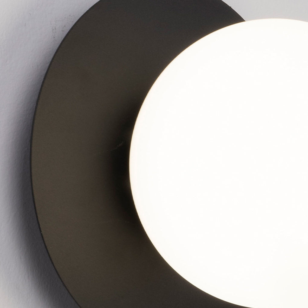 Modern Glass Ball Wall Sconce with LED - Black & Gold Finish