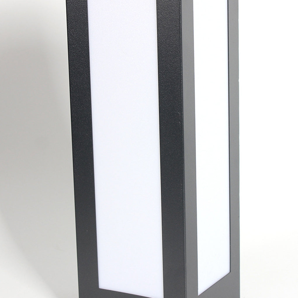 Modern Black Solar Bollard Light - LED Outdoor Pathway Lighting