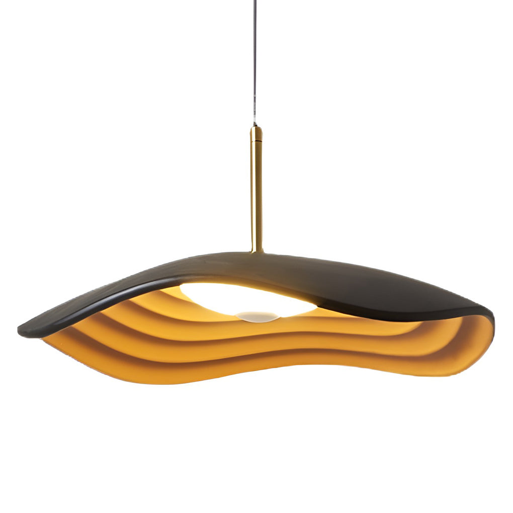 Modern Round Resin Pendant Light with 12W LED – Black & Gray