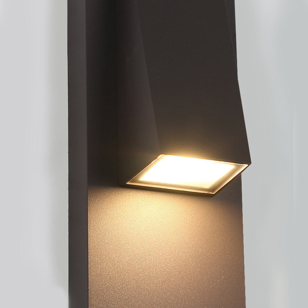 Rectangular LED Outdoor Wall Light - Modern Black Aluminum