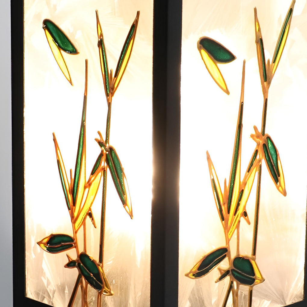 Vintage Square Solar LED Path Light with Floral Acrylic Shade