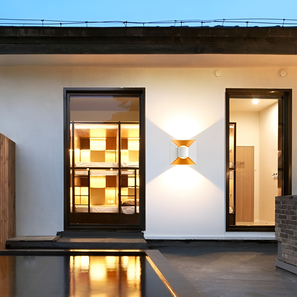 Square LED Outdoor Wall Sconce 6W Waterproof Up Down Light
