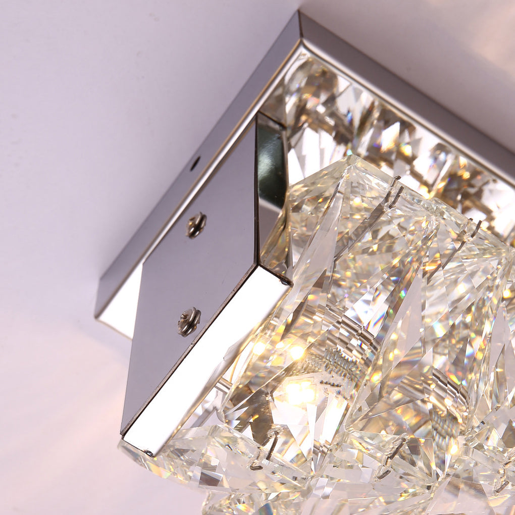 Crystal LED Wall Sconce with 3-Step Dimming - Modern Wall Light