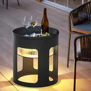 Solar-Powered LED Outdoor Table Lamp with Under-Table Glow