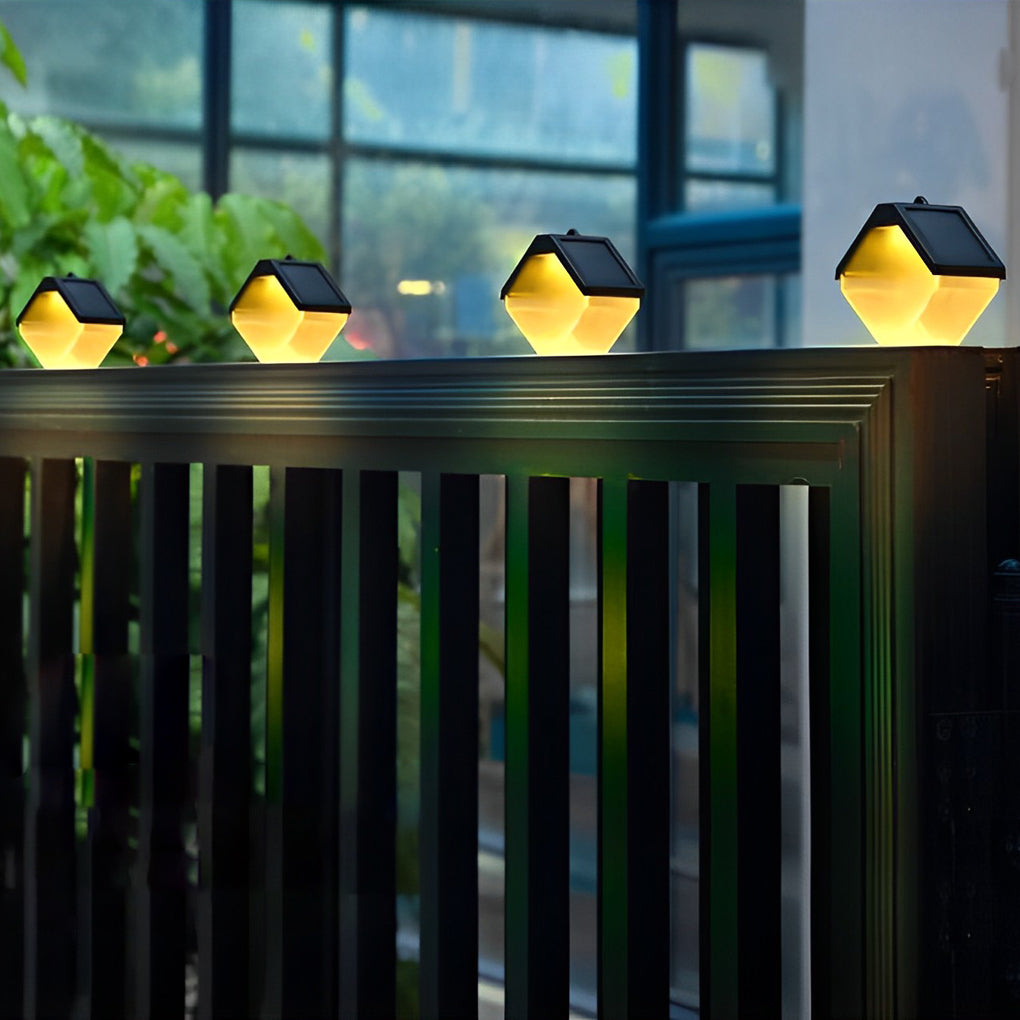 Modern Solar LED Outdoor Wall Light with Multi-Color RGB Modes