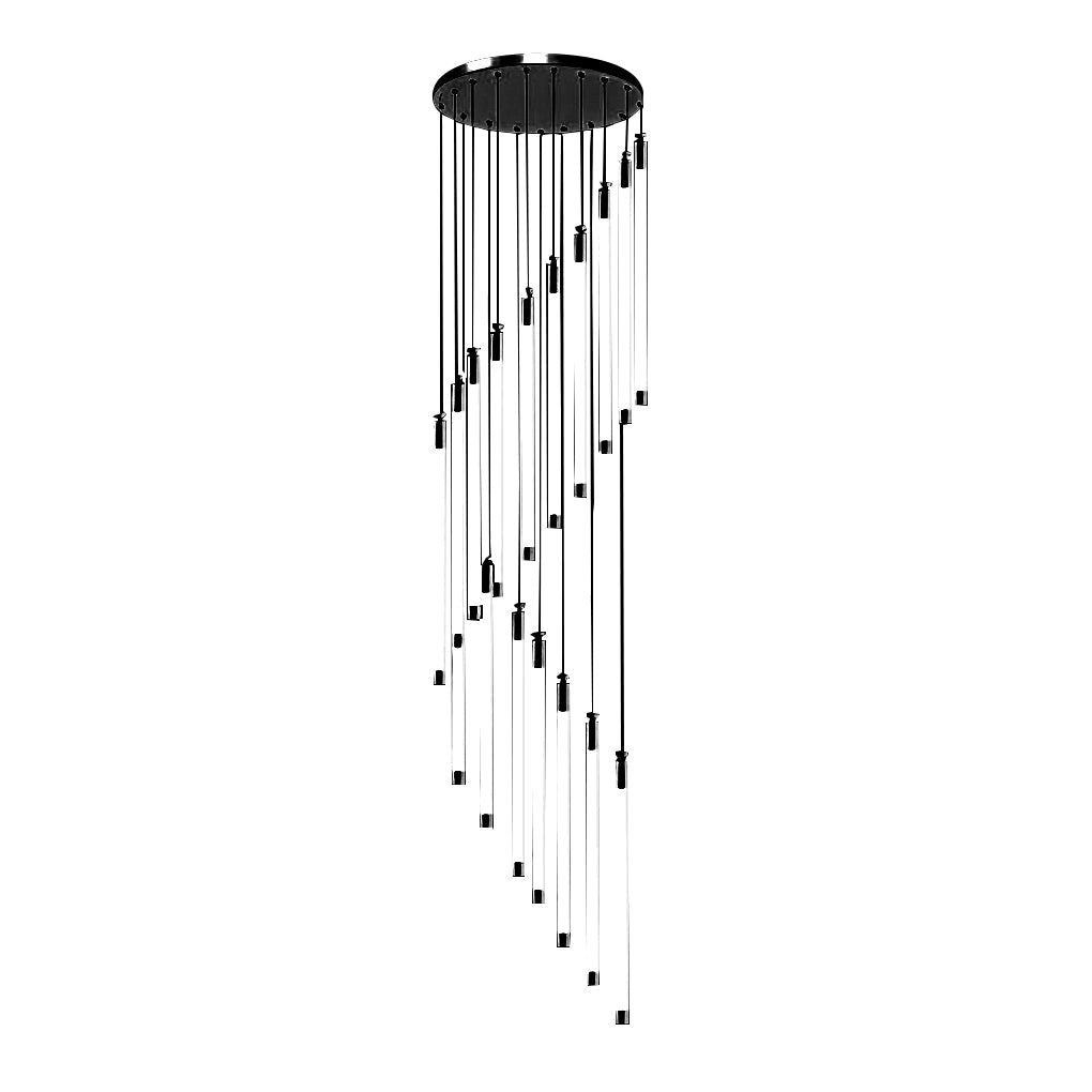 Spiral LED Staircase Chandelier Modern Long Tube Acrylic Light