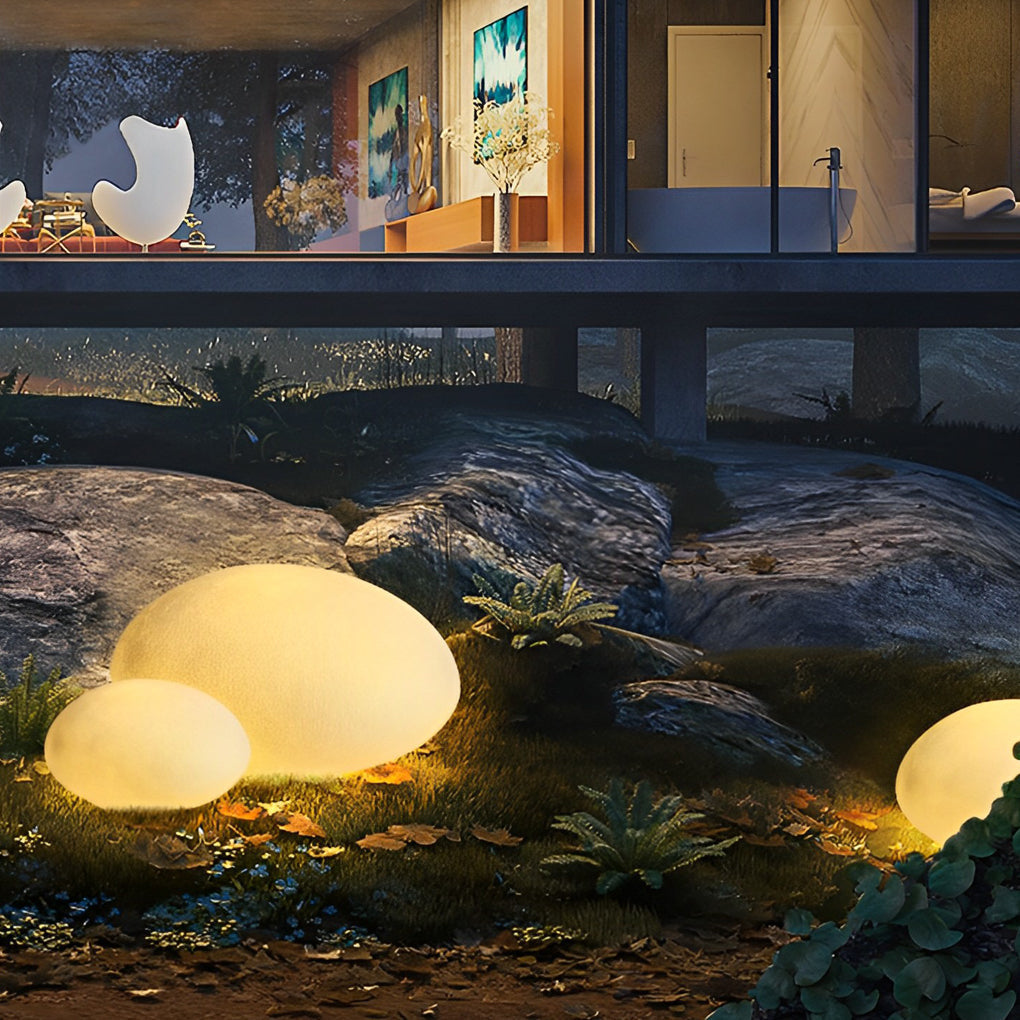 Modern Resin Cobblestone LED Lawn Light Waterproof Outdoor