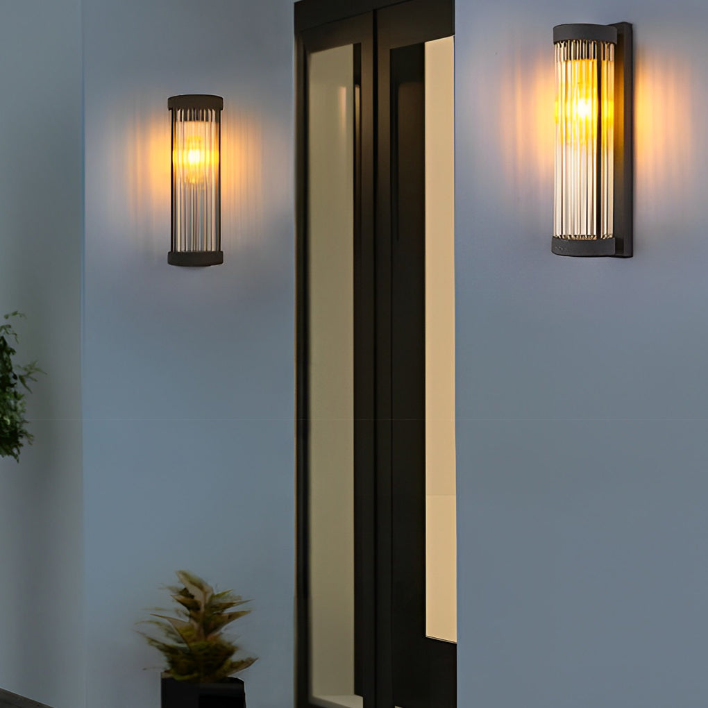 Modern Glass Solar Wall Lamp - Outdoor Waterproof LED Sconce