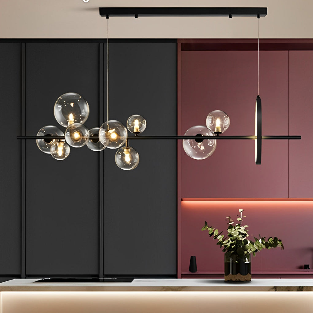 Modern Glass Bubble Chandelier – Black Nordic Pendant Light