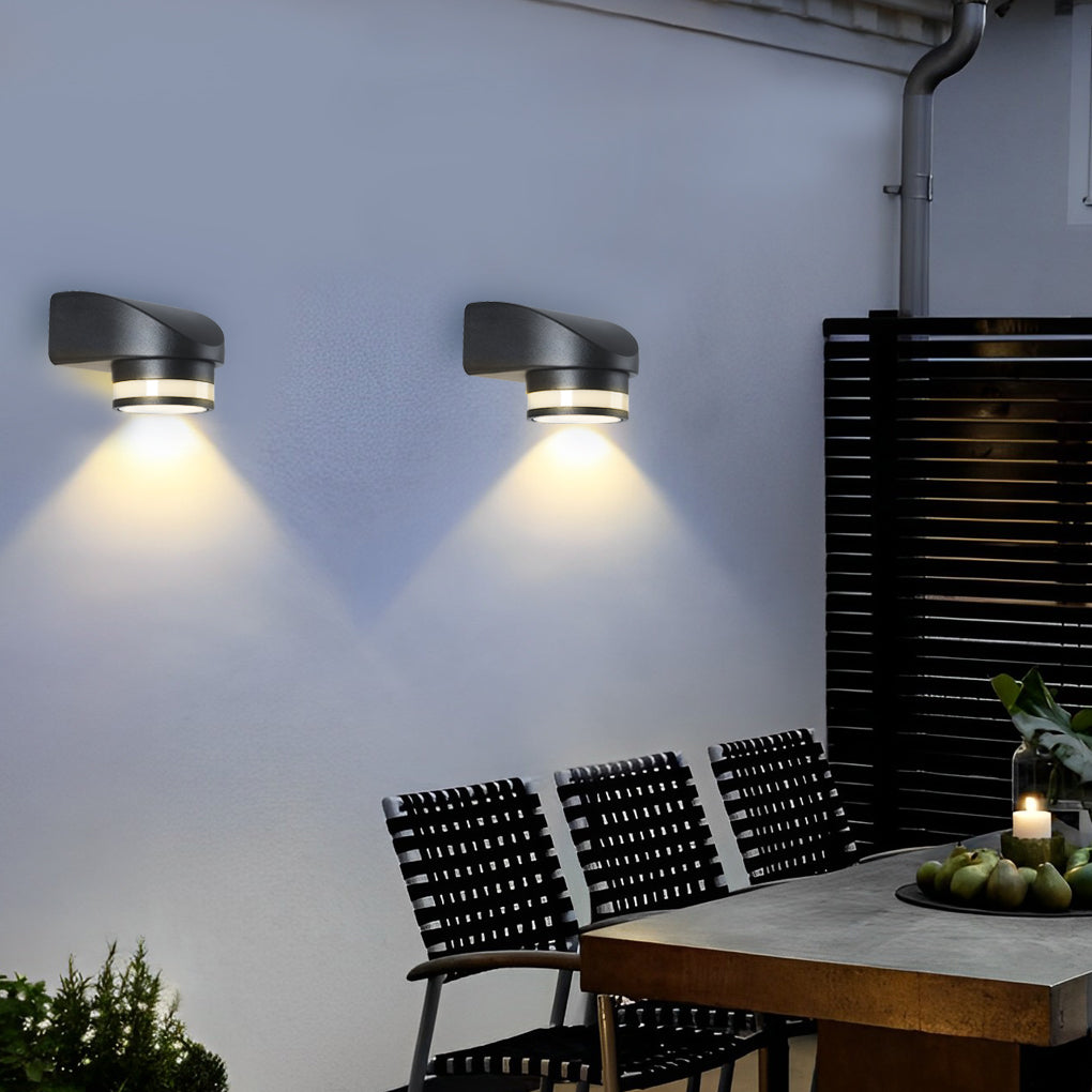 Modern LED Outdoor Wall Light - Black Aluminum Waterproof Sconce