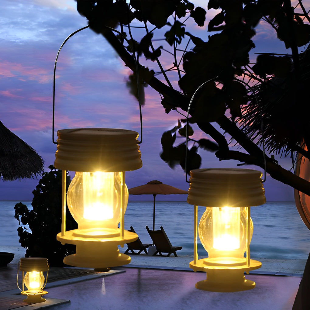 Solar LED Outdoor Lantern - Portable Waterproof Garden Light