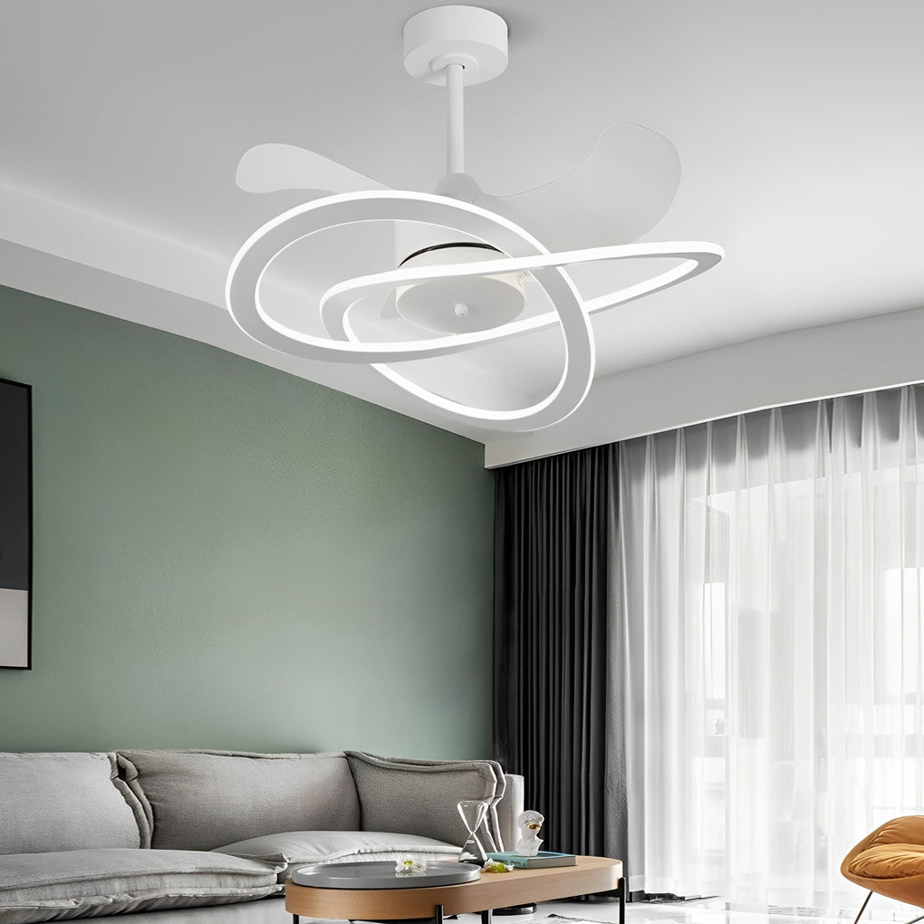 Modern Bladeless Ceiling Fan with LED Light & Remote Control