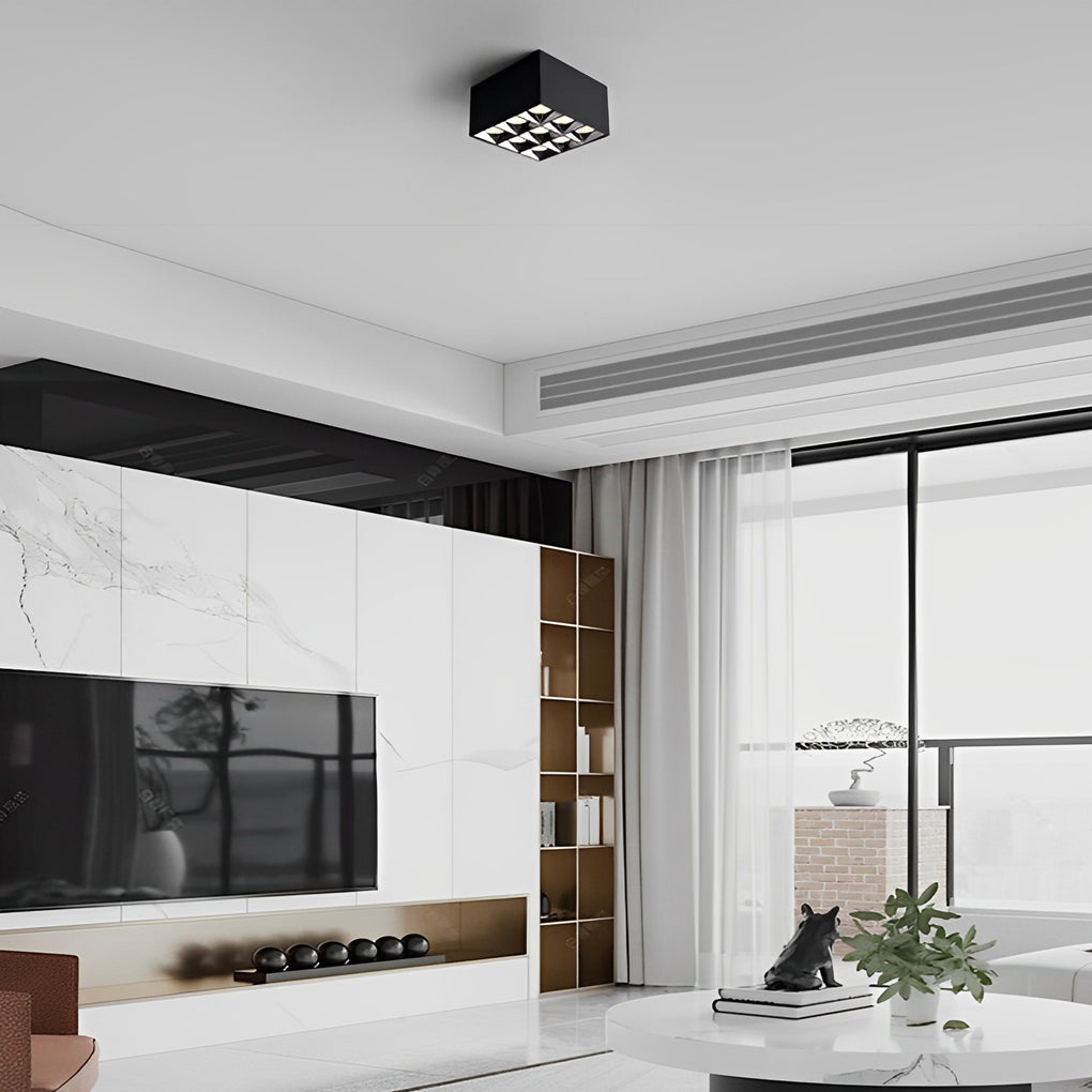 Square Grid LED Spotlight Surface Mount Downlight 24° Beam Angle