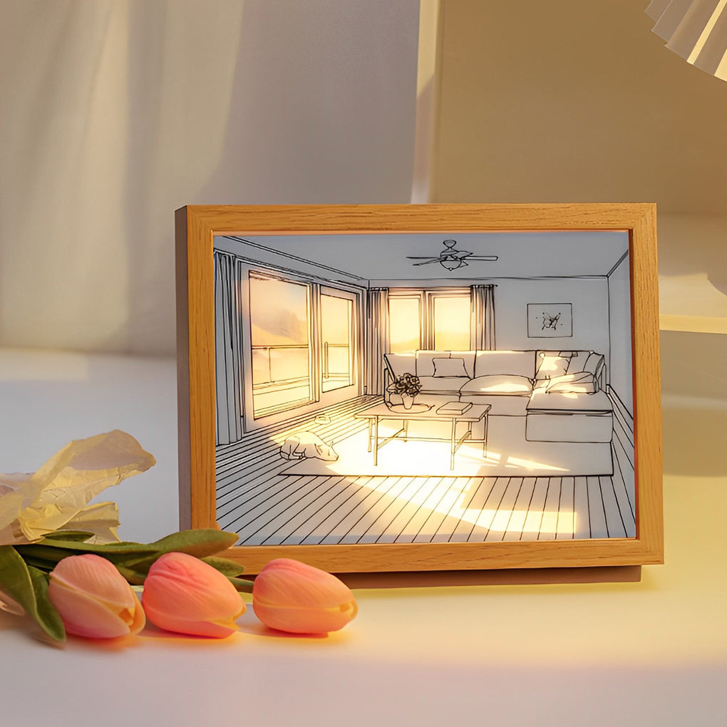 Dimmable LED Sunshine Painting Night Light with Touch Control
