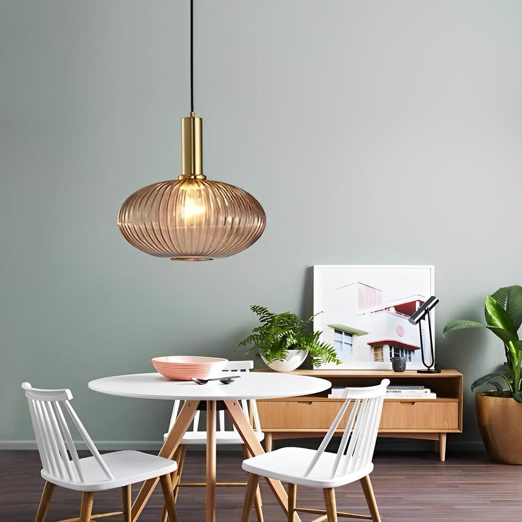 Modern Glass Lantern Pendant Light - Nordic LED Chandelier
